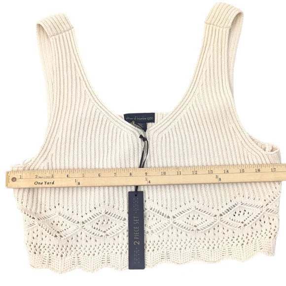 House of Harlow 1960 Sweater Set Crop Top Pencil Skirt NEW Womens Large Ivory - Picture 10 of 16